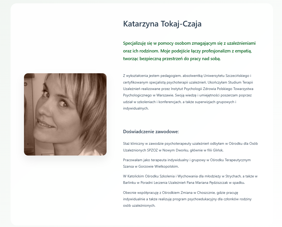 Sekcja o terapeucie